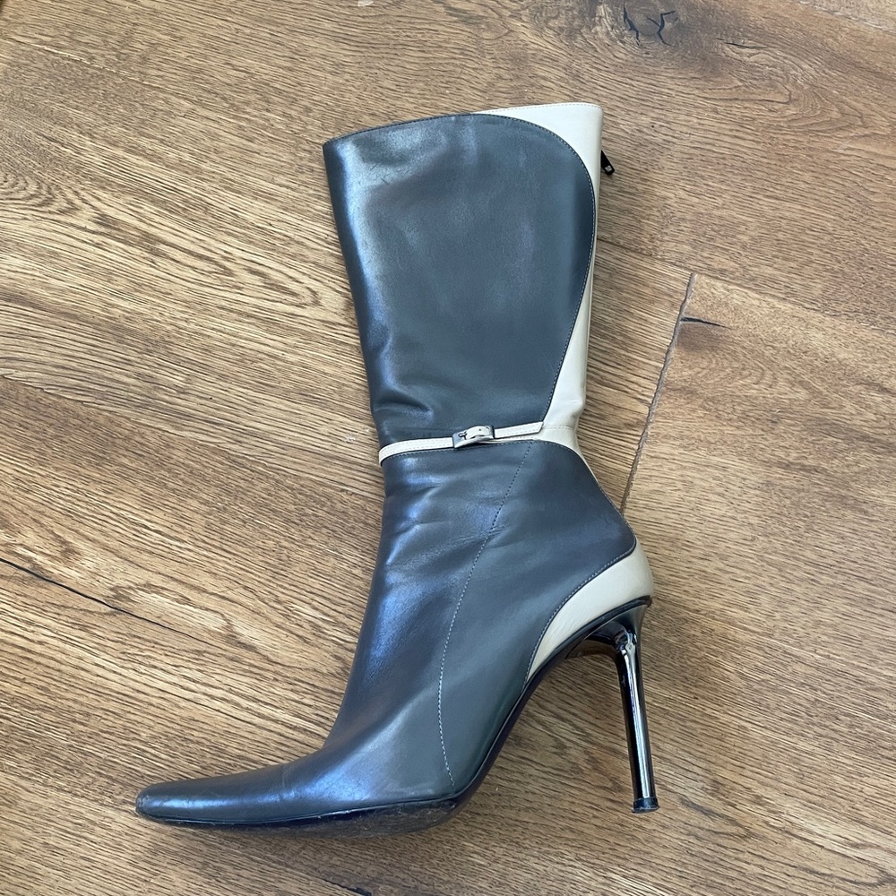 Elegant Vintage Two-Tone Women's Italian Boots